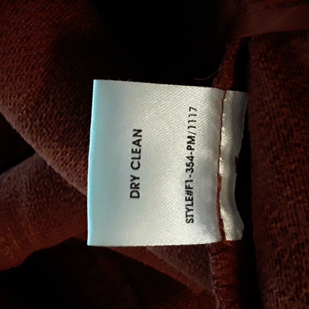 Rust Colored Ruffled Front Button Down Jacket Wit… - image 6